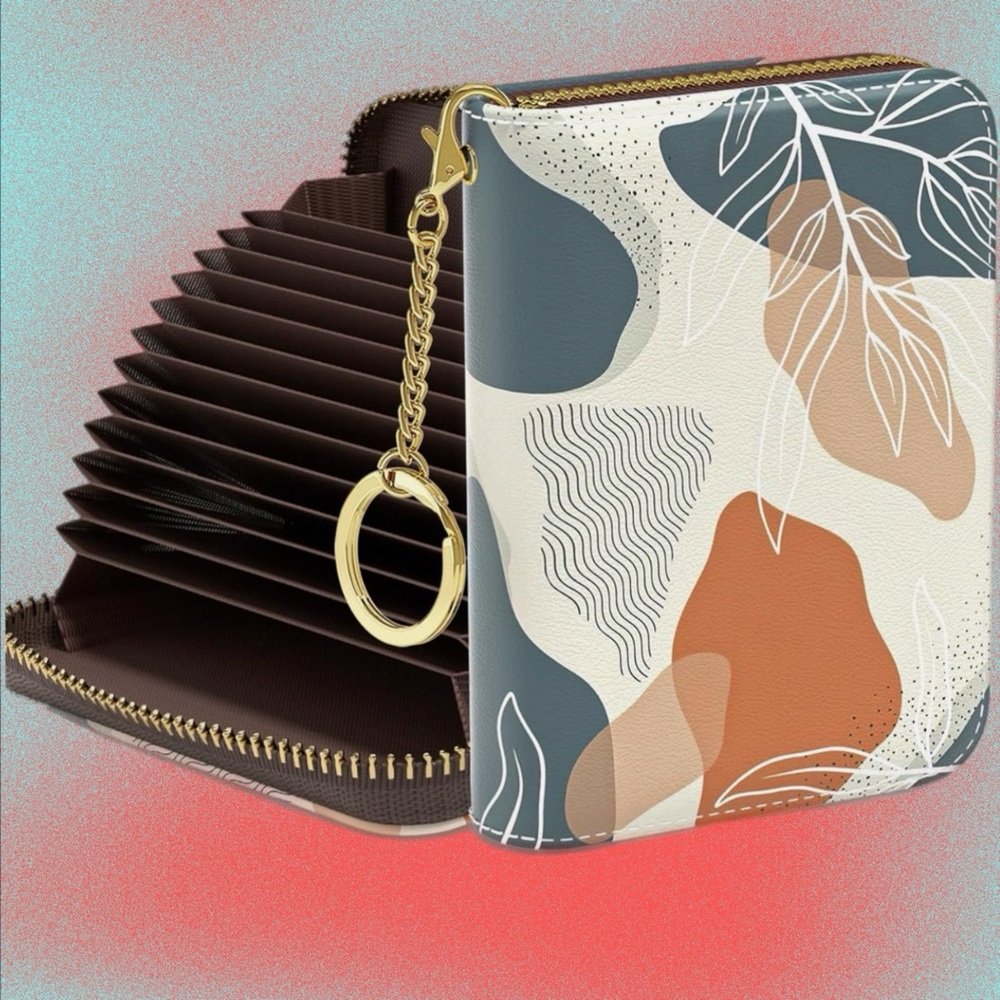 Abstract Pattern Wallet with Zipper